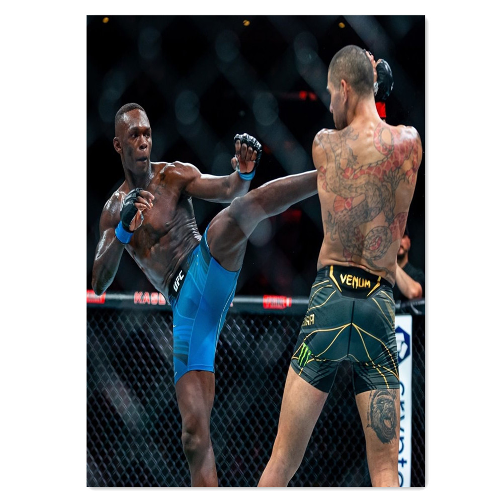 Home Gym Furniture - Boxing Bodybuilder Canvas Painting, Muscle Fighter