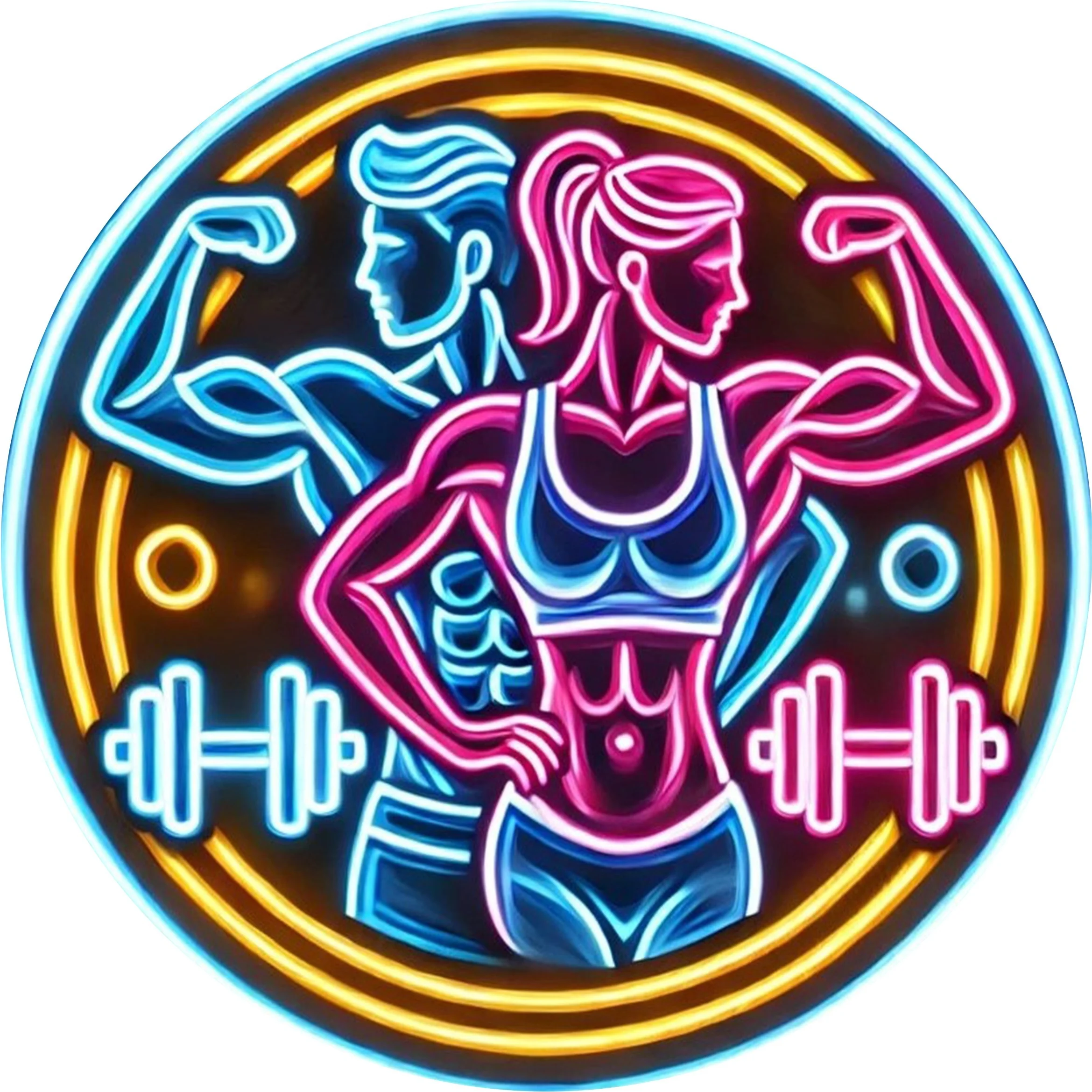Home Gym Neon Sign - 2D Metal Sign Fitness Gym Neon