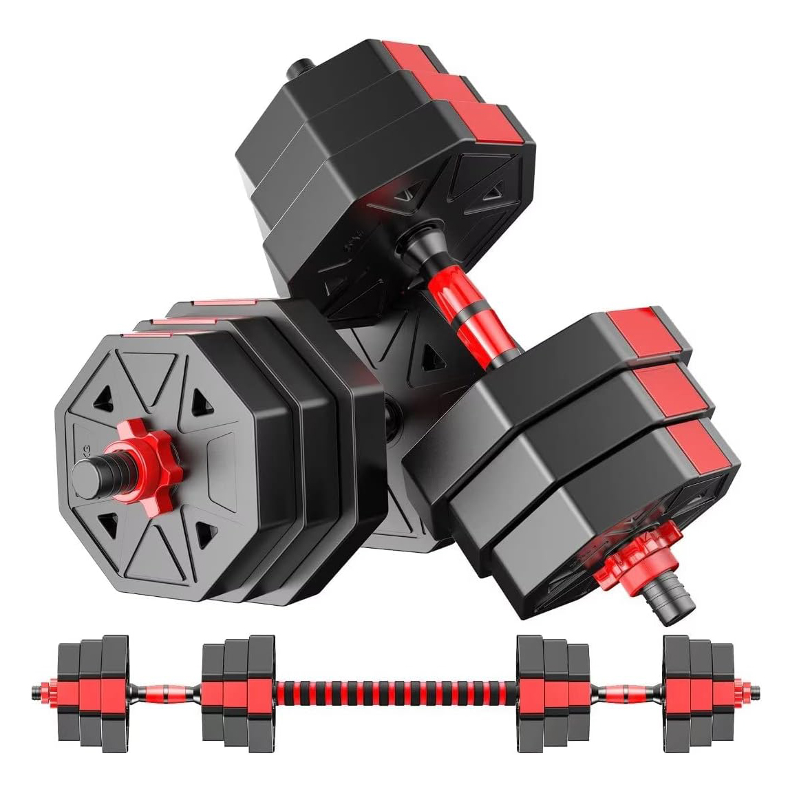 Home Gym Kit For Men - Adjustable Dumbbell to Barbell Fitness Set