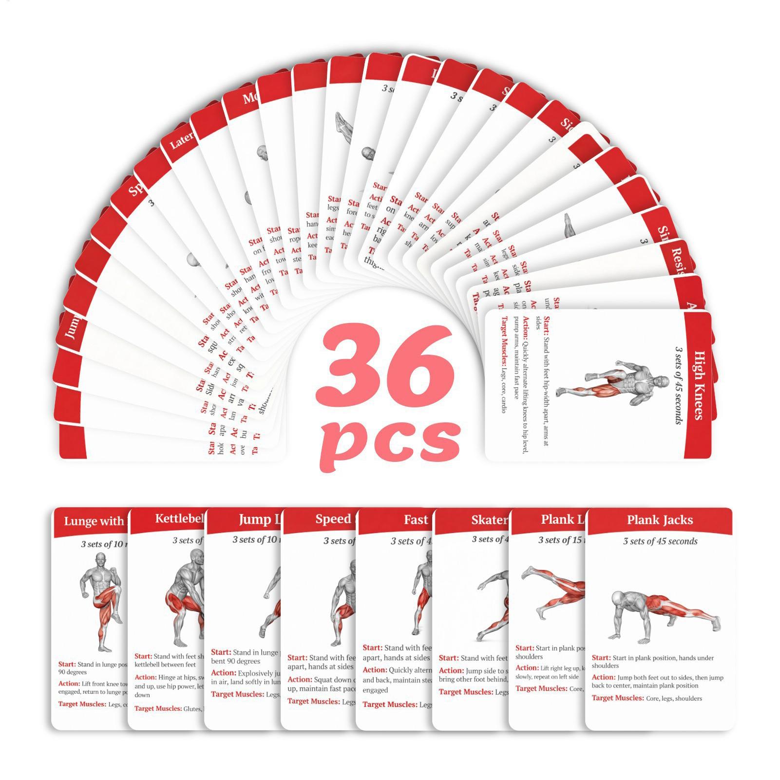 Workout Cards Exercise Deck 36 - Home Gym Furniture 评论和价格