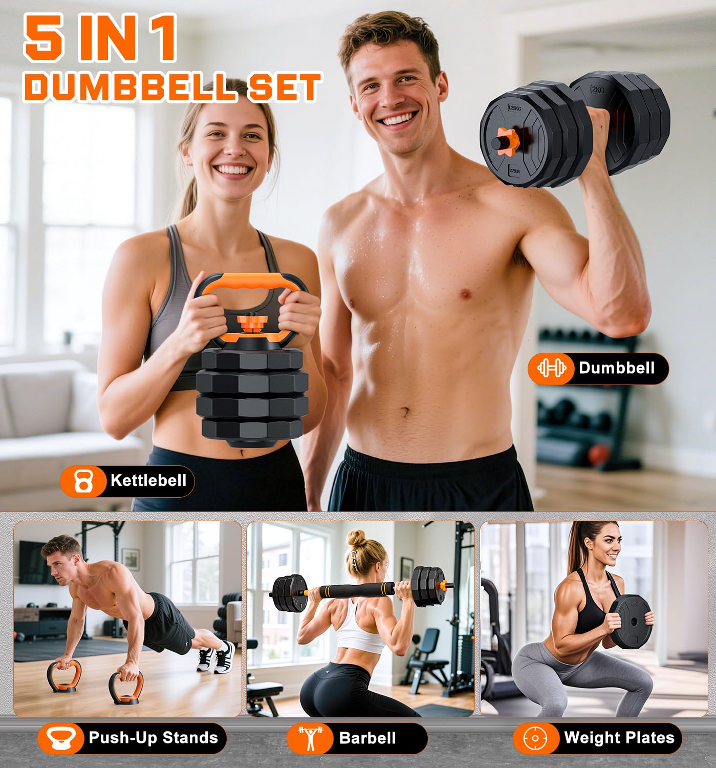 5-in-1 Adjustable Dumbbell 33- - Home Gym Used 评论和价格