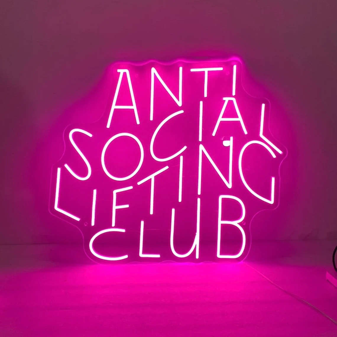 Anti Social Lifting Club Neon  - Home Gym Neon Sign 评论和价格