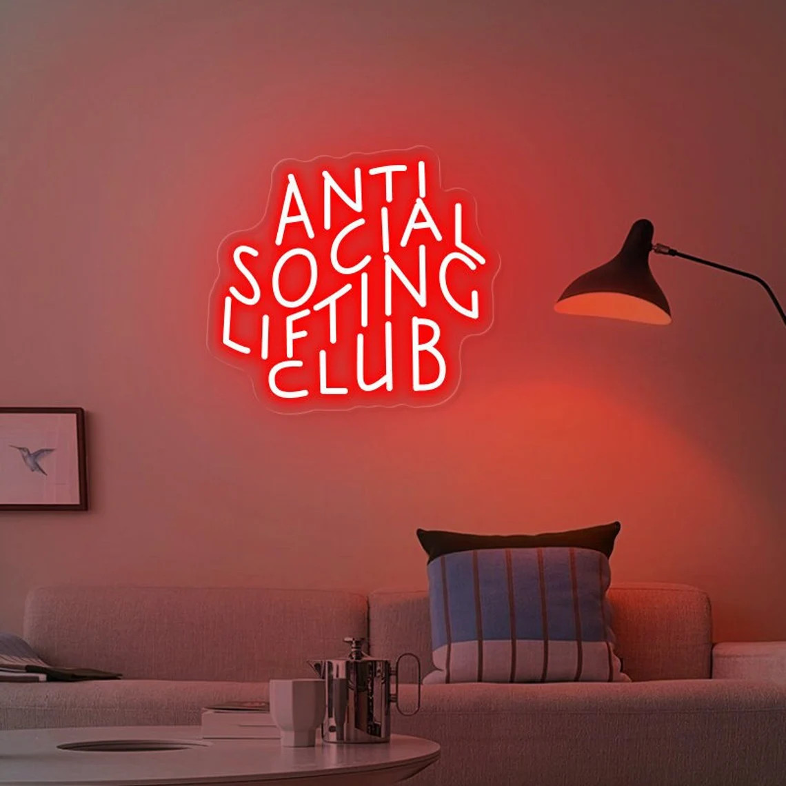 Anti Social Lifting Club Neon  - Home Gym Neon Sign 评论和价格