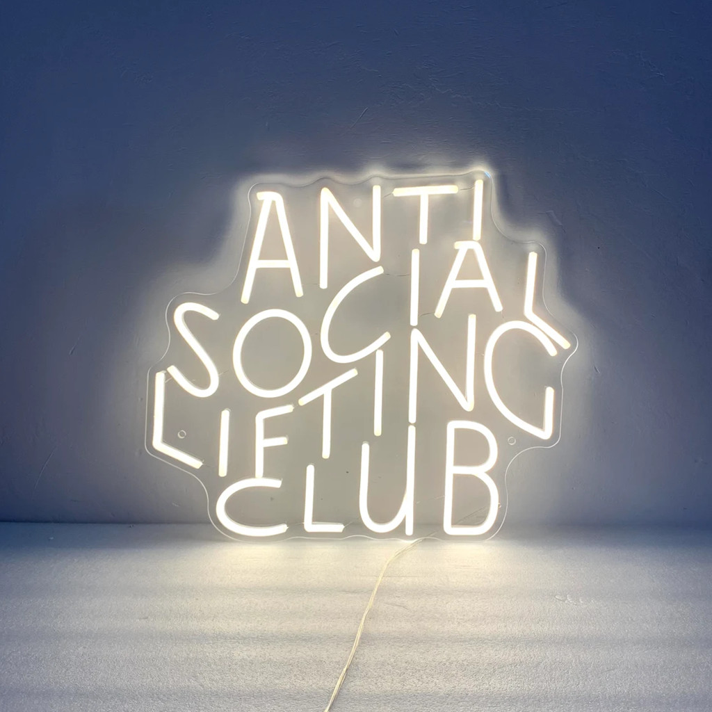 Anti Social Lifting Club Neon  - Home Gym Neon Sign 评论和价格