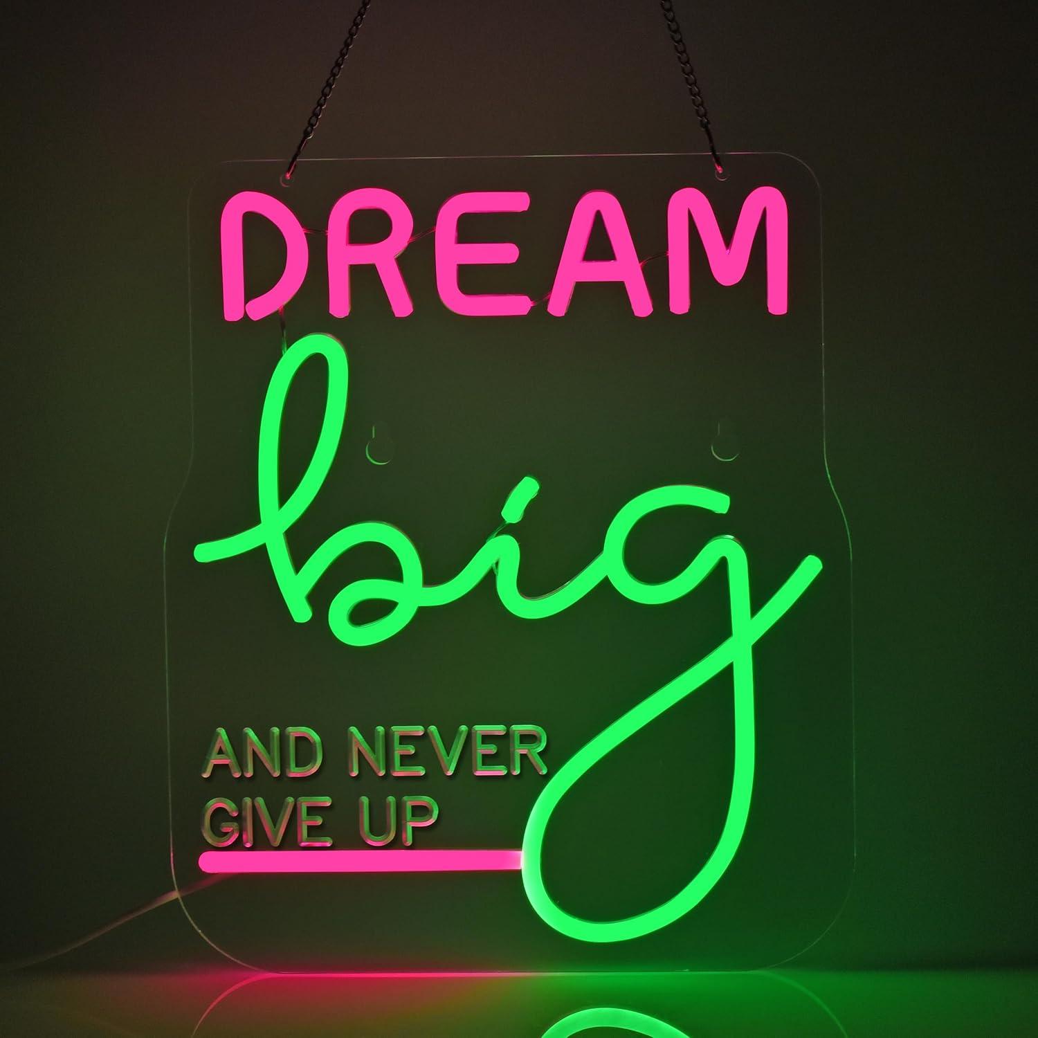 Dream Big Neon Sign Motivation - Home Gym Neon Sign 评论和价格