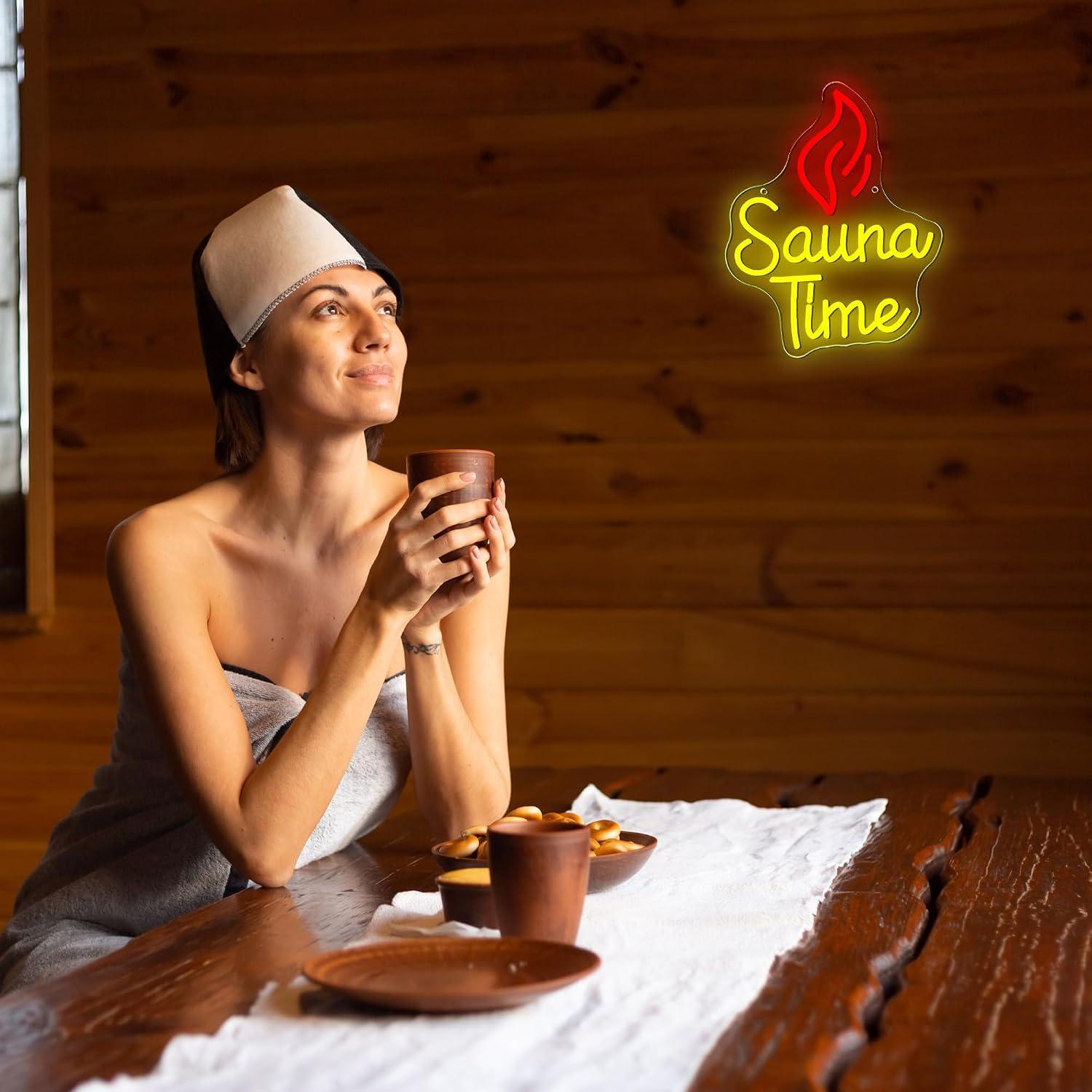 Sauna Time Neon Sign USB Dimma - Home Gym Neon Sign 评论和价格