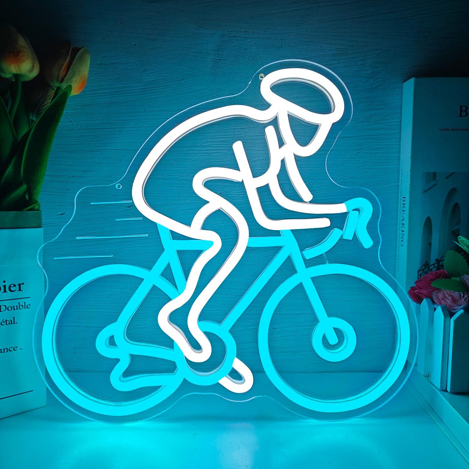 Cyclist Riding Bike Neon Sign  - Home Gym Neon Sign 评论和价格