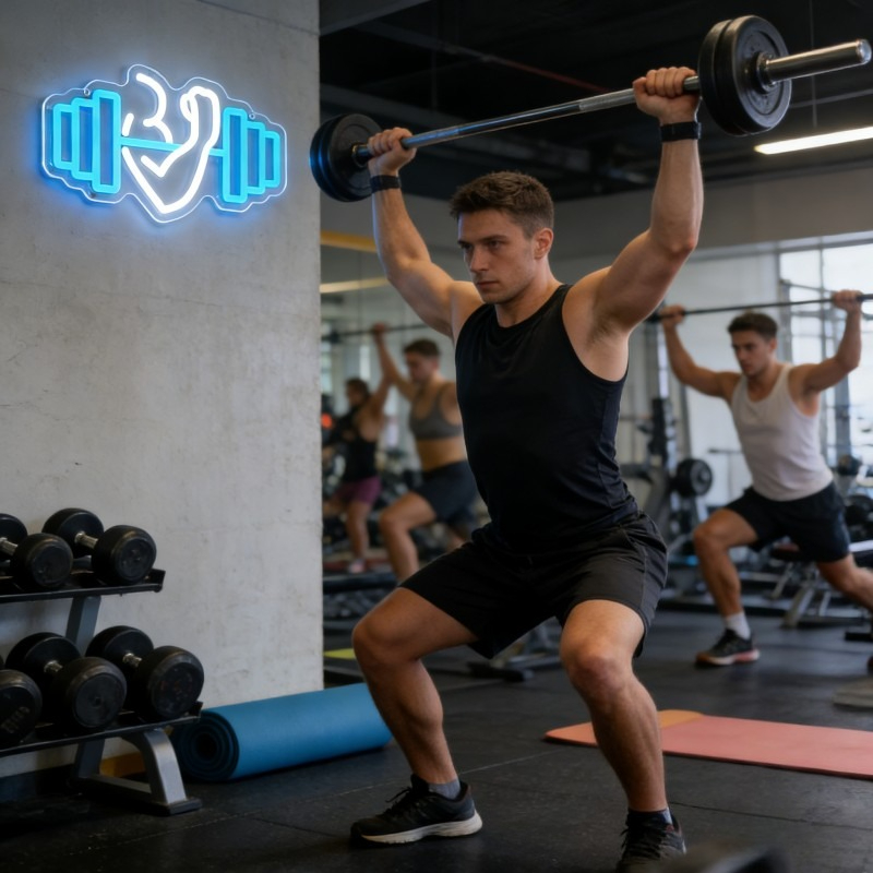 Bicep Dumbbell Neon Sign LED W - Home Gym Neon Sign 评论和价格